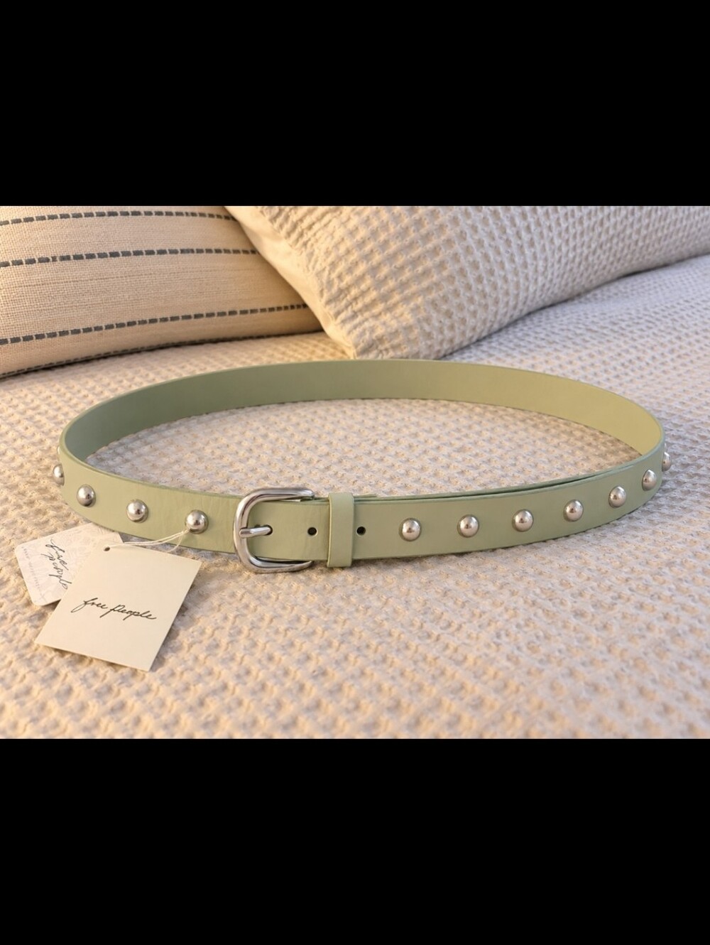 Free People Mint Green Studded Belt